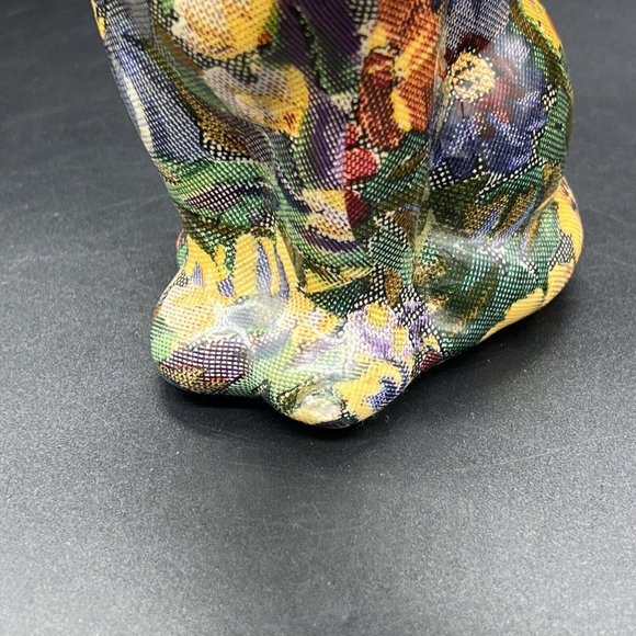 Vintage Decoupage Cat Kitten Patchwork Victorian Style 6.5” Tall Figurine - Picture 12 of 14